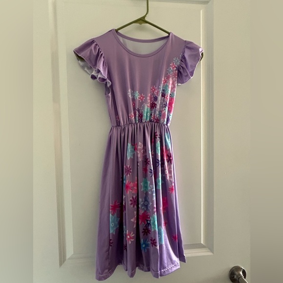 ISABELA DRESS • Ruffle Short Sleeves • Purple/Pink • 5-7 • - Picture 1 of 9